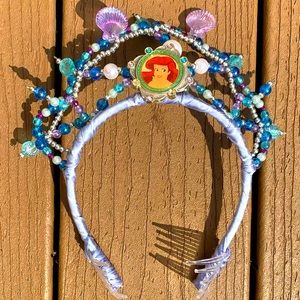 GORGEOUS DISNEY PRINCESS ARIEL LITTLE MERMAID CROWN TIARA HEADBAND W/SEASHELLS